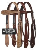 Tooled and plain leather headstalls