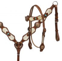 Rawhide Braided Headstall and Breast Collar Sets