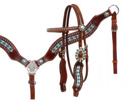 Rhinestone & Silver Headstall and Breast Collar Sets