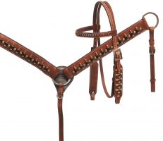 Copper & Vintage Style Headstall and Breast Collar Sets