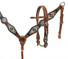 Embroidered Headstall and Breast Collar Sets