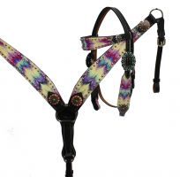 Fashion Print Headstall and Breast Collar Sets