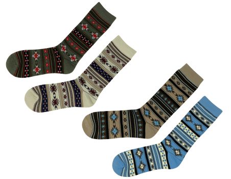 Nu Trendz Polyester Aztec Print Socks, Men Shoe Size 9-13