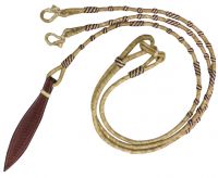 Showman Braided Natural Rawhide Romal Reins with Leather Popper