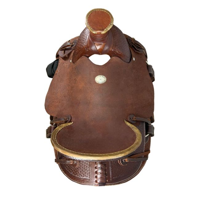 Buffalo Saddlery Rugged Outlaw Chocolate Roughout Roper Style Saddle - 16 Inch #2