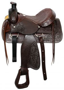 16" Buffalo roper style saddle with smooth leather seat