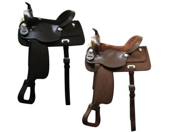 15", 16", 17" Double T nylon cordura saddle with suede leather seat and leather jockeys