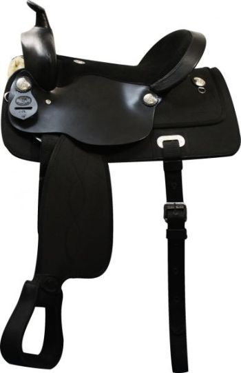 15", 16", 17" Double T nylon cordura saddle with suede leather seat and leather jockeys #3