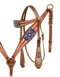 Showman American Patriot headstall and breast collar set