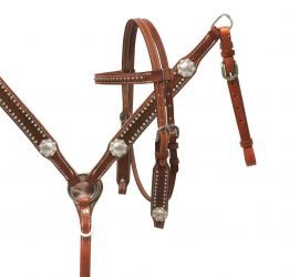 Showman PONY headstall and breast collar set with silver conchos