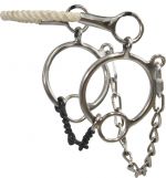 Showman Rope Nose Combination Bit with Twisted Snaffle and Dog Bone Center