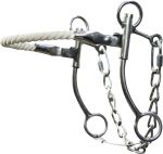 Showman stainless steel hackamore with rope nose with 7" cheeks