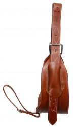 Showman heavy duty 7" wide leather back cinch with 1-3/4" billet straps and girth connector strap