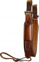 Showman Premium leather heavy duty 3" wide leather back cinch with roller buckles