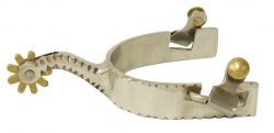 Showman Men's stainless steel spurs with brass rowel