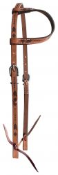 Showman One Ear Argentina Leather Headstall with arrow design