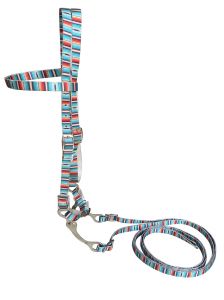 Showman Horse size Premium nylon browband headstall & Reins with bit with a Serape print design