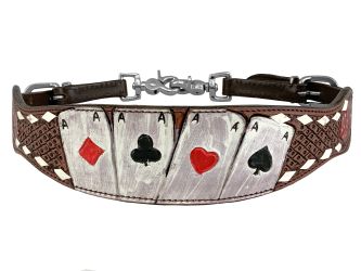 Showman Rider's Luck Tooled Leather Wither Strap