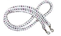 7' braided cotton multi-colored softy contest rein with heavy duty snaps