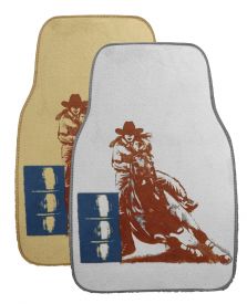 26" X 17" Barrel racer floor mats for car or truck. Sold in pairs