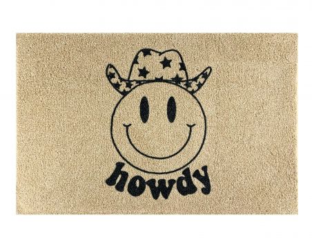 27" x 18" Howdy Smiley Welcome mat