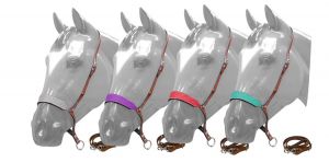 Showman Glitter overlay leather tie down noseband and strap