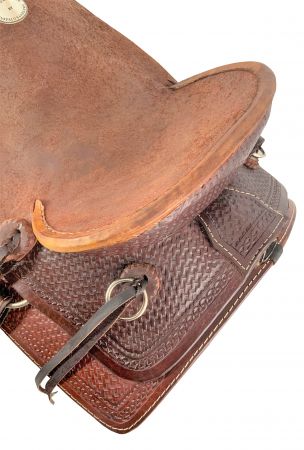 16" Buffalo Roper style saddle with basket stamp tooling #2