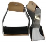 Showman Lightweight Twisted Angled Aluminum Stirrups with Wide Rubber Grip Tread