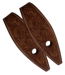 Showman floral tooled leather slobber straps