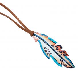 6.5" hand painted tie on saddle feather