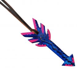 6.5" hand painted tie on saddle arrow with pink accents