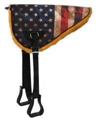 Showman American flag design bareback saddle pad with kodel fleece bottom