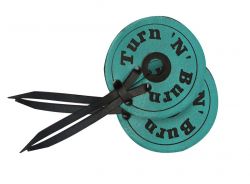 Teal leather bit guards with "Turn "N" Burn"
