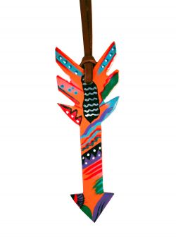 6.5" Hand painted tie-on saddle arrow