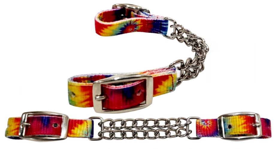 Showman Tie Dye Fully adjustable double end chain nylon curb chain