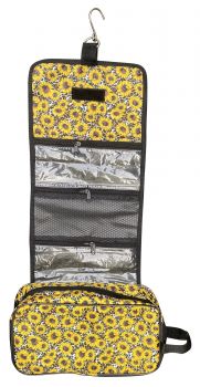 Showman Sunflower and Cheetah print roll up accessory bag