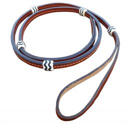 Showman Medium Leather Over & Under With Rawhide Braided Accents