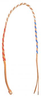 Showman 4ft Argentina Cow Leather over & under with red, white and blue lacing