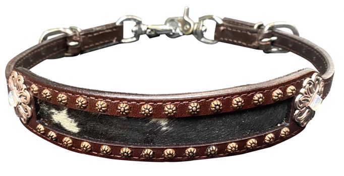 Showman Leather hair on cowhide wither strap