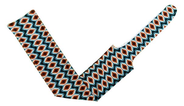 Showman Teal and White Aztec Lycra printed slip-on tail bag