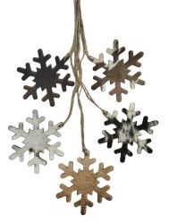 Cowhide Western Leather Christmas Ornaments - Snowflake