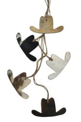 Cowhide Western Leather Christmas Ornaments - Cowboy Hat
