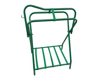 Western or English folding floor saddle rack. Sold in lots of 2. Same color in box. Priced individually #8