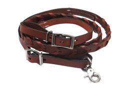 Showman Pony/Youth 6ft x 3/4" leather laced contest rein