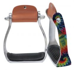 Showman Shimmering tie dye print stirrup.*Print may vary from shown