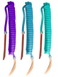 Showman 23' Nylon Mecate Reins with Horse Hair Tassel and Leather Popper