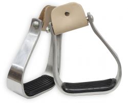 Showman Angled off set aluminum stirrups with removable rubber tread