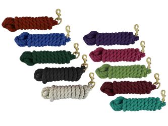10' braided cotton lead with brass snap