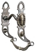 Showman stainless steel pony bit with fully engraved silver and conchos on 6.75" cheeks. Stainless steel 3.75" medium port mouth piece