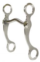 Showman Chrome plated horse grazing bit with 7.5" cheeks with chrome plated 5" medium port mouth piece
